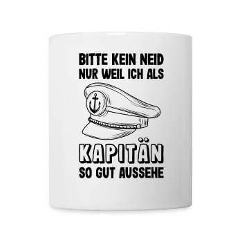 Kapitän Mütze Käptn Bootsführerschein Schifffahrt - Tasse - Weiß - Vorne