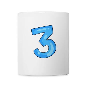 Zahl 3 Blau - Tasse - Weiß - Vorne