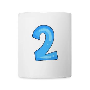 2 bleu - Mug blanc - blanc - Devant
