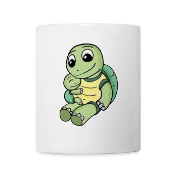 Tortue famille - tortue avec bébé - Mug blanc - blanc - Devant