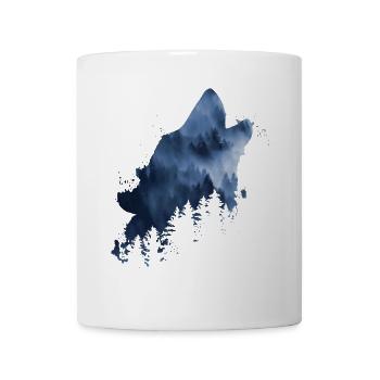 howling wolf cloud forest - Mug - white - Front