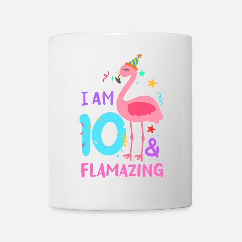 10. Geburtstag Flamingo - Tasse - Weiß