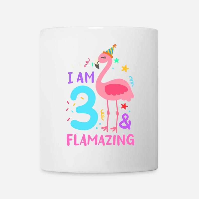 3. Geburtstag Flamingo - Tasse - Weiß