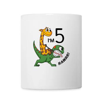 5. Geburtstag - 5 Jahre alt - Kindergeburtstag - Tasse - Weiß - Vorne