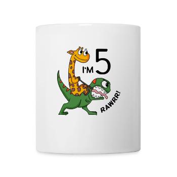 5. Geburtstag - 5 Jahre alt - Kindergeburtstag - Tasse - Weiß - Vorne