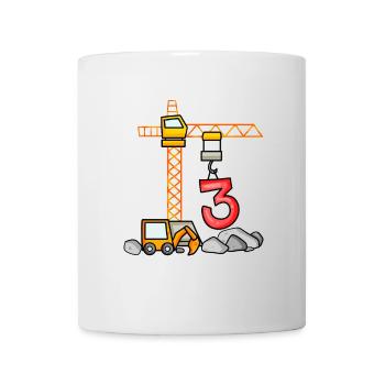 Bagger T-Shirt 3. Geburtstag 3 Jahre Jungen Shirt - Tasse - Weiß - Vorne