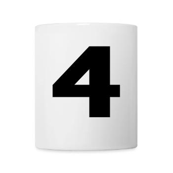 Number 4 in black - Mug - white - Front