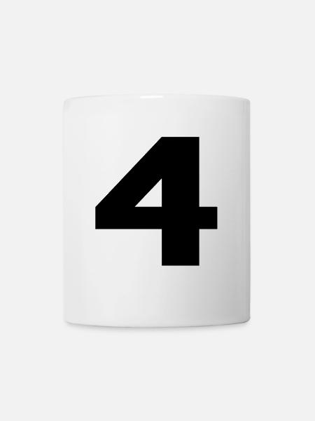 Number 4 in black - Mug - white