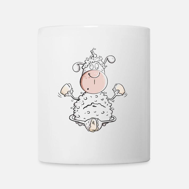 Funny Yoga Mouton I Jeu de mots Fun Moutons - Mug blanc - blanc
