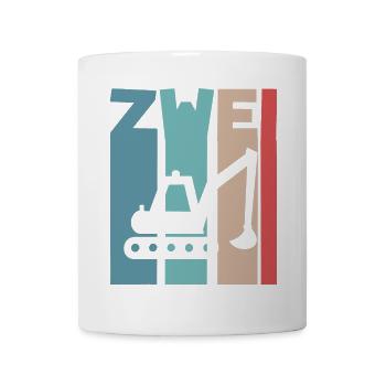 2. Geburtstag Kinder Bagger - Tasse - Weiß - Vorne