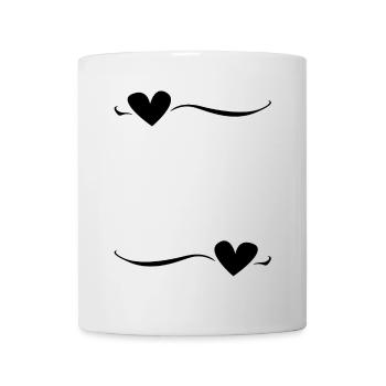 Linie Herz Strich Ornament - Tasse - Weiß - Vorne