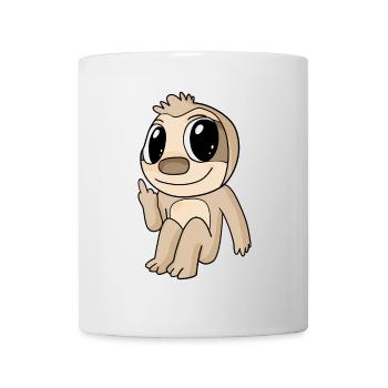 Faultier lustig Mittelfinger - Tasse - Weiß - Vorne