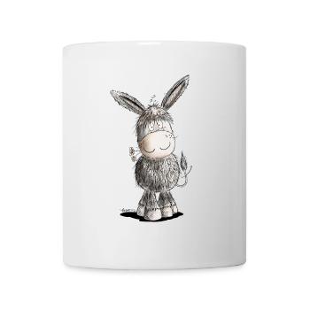 Happy Donkey I Animal Motif - Mug - white - Front