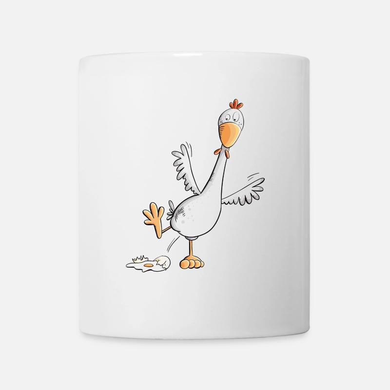 Happy Huhn legt ein Ei - Tasse - Weiß
