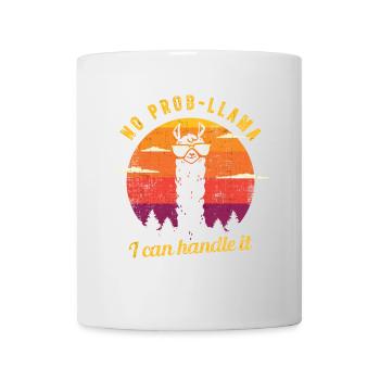 No Probllama Lama Sonnebrille Alpaka Geschenk - Tasse - Weiß - Vorne