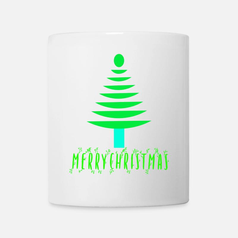 Neon-Kiefern-Weihnachtsbaum - Tasse - Weiß
