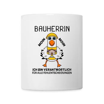 Bauherrin Hausbau Baustelle Richtfest - Tasse - Weiß - Vorne
