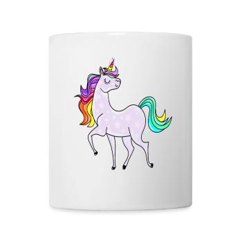 Licorne avec des astérisques et des couleurs arc-en-ciel - Mug blanc - blanc - Devant