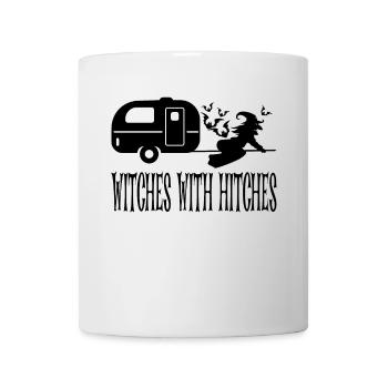 Funny Witch Camping Design For Halloween - Mug - white - Front