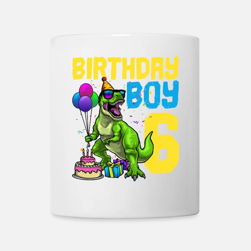 6. Geburtstag Dinosaurier Kindergeburtstag - Tasse - Weiß
