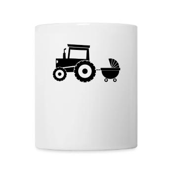 Tractor with baby cart - Mug - white - Front