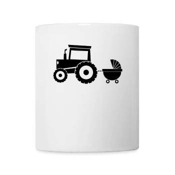 Tractor with baby cart - Mug - white - Front