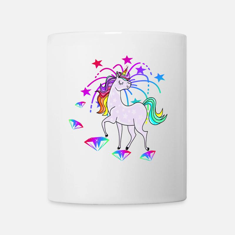 Einhorn Sterne Glitzer Regenbogen - Tasse - Weiß