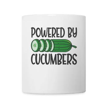 Powered By Cucumber Veganer Vegetarier Gurken - Tasse - Weiß - Vorne