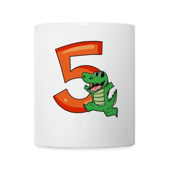 5. Geburtstag - 5 Jahre alt - Kindergeburtstag - Tasse - Weiß - Vorne