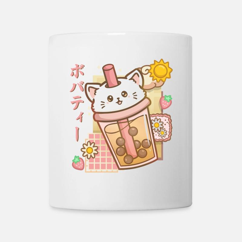 Boba Tea Katze Bubble Tea Anime Kawaii - Tasse - Weiß