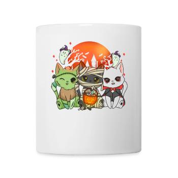 Halloween-Katze Halloween-Kostüm - Tasse - Weiß - Vorne
