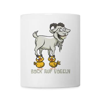 Bock auf Vögeln - zweideutiges Wortspiel witzig - Tasse - Weiß - Vorne