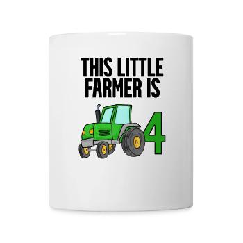 Tractor 4 years Boy 4th birthday son - Mug - white - Front