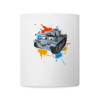 Panzer - Tasse - Weiß - Vorne