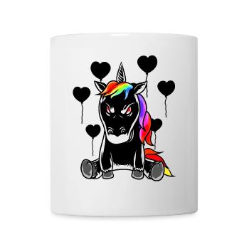 Halloween Einhorn böse schlecht Fabelwesen Horror - Tasse - Weiß - Vorne