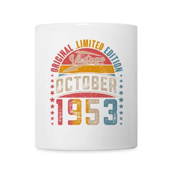 1953 Oktober Jahrgang Vintage Retro Geburtstag - Tasse - Weiß - Vorne