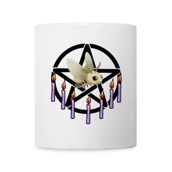 Halloween Motte Okkult Spirituell Pentagramm - Tasse - Weiß - Vorne