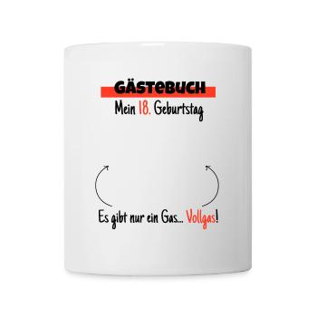 18. Geburtstag Gästebuch - Tasse - Weiß - Vorne