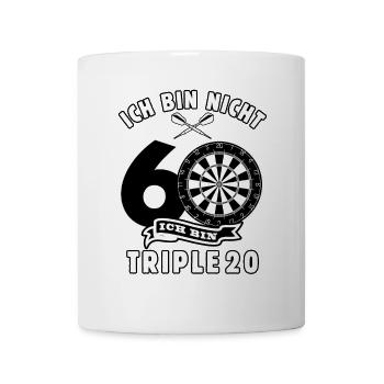 Ich bin nicht 60 ich bin Triple 20 Geburtstag Dart - Tasse - Weiß - Vorne
