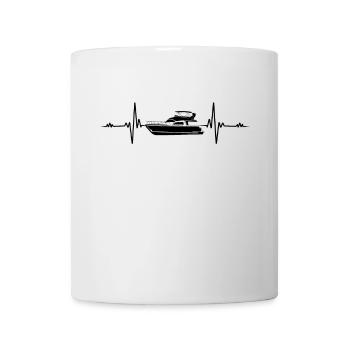 Herzschlag Boot Yacht Kapitän Schiff Geschenk - Tasse - Weiß - Vorne