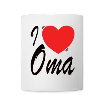 Heart and Oma Love Typography Design - Mug - white - Front