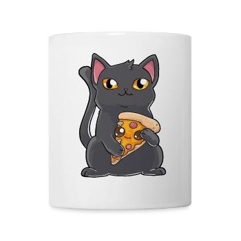 Katze Pizza - Tasse - Weiß - Vorne