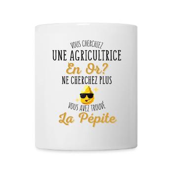 Vous Cherchiez une Agricultrice en Or? - Humour - Mug blanc - blanc - Devant