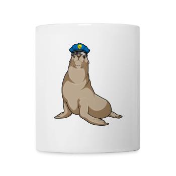 Seal Policeman Police Cap Police - Mug - white - Front