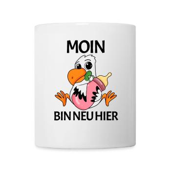 Geburt Baby Hamburg Moin bin neu hier - Tasse - Weiß - Vorne