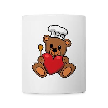 Teddy Chef Cooking Heart Cooking Hobby Chef - Mug - white - Front