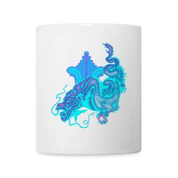 Hellblauer chinesischer Drache - Tasse - Weiß - Vorne