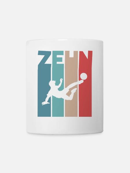 Fußball 10 Jahre Kinder Kindergeburtstag - Tasse - Weiß