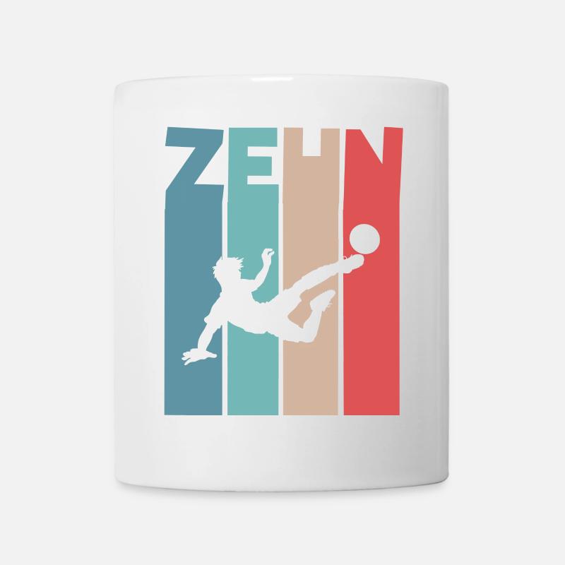 Fußball 10 Jahre Kinder Kindergeburtstag - Tasse - Weiß