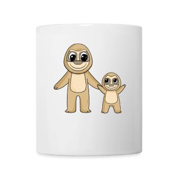 Faultier Familie - Faultier mit Baby - Faultier - Tasse - Weiß - Vorne